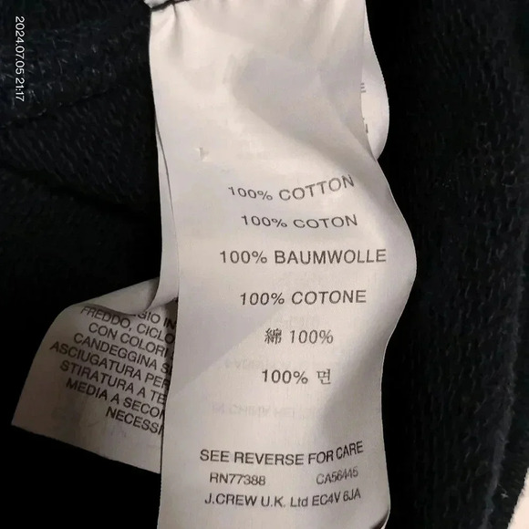 J. Crew Dark blue White trim size Medium Jacket pockets Cotton Unisex - Picture 5 of 9